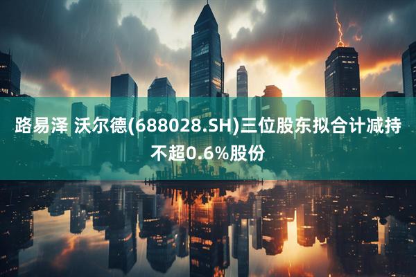 路易泽 沃尔德(688028.SH)三位股东拟合计减持不超0.6%股份